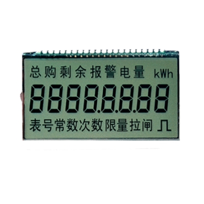Customized black and white segment code screen of electric meter